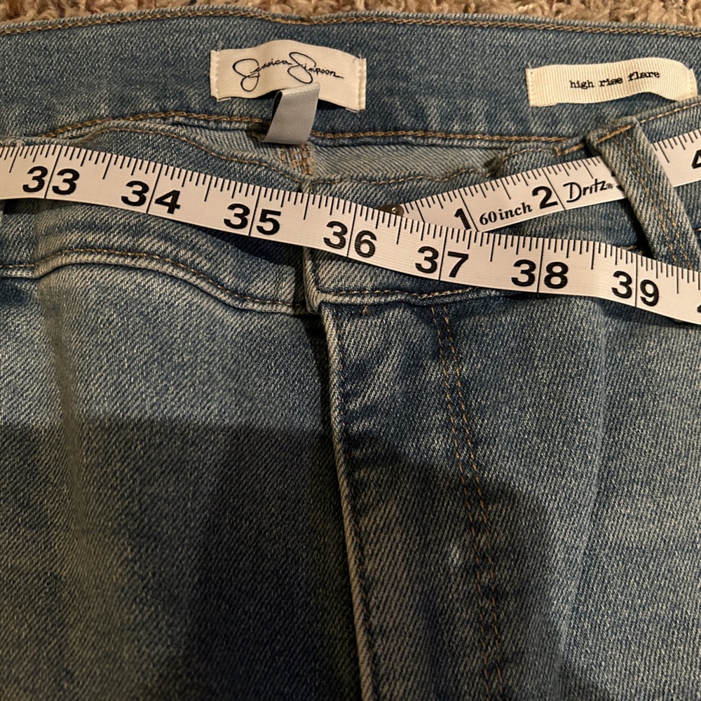 Jessica Simpson Ladies High-Rise 5-pocket Flare Jeans, Light Wash, Blue, Size 16 - Picture 6 of 6